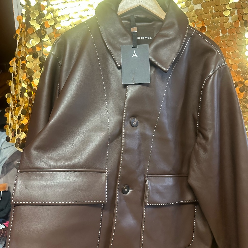 Maniere De Voir Dark Brown Leather Jacket